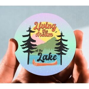 Set of 2 Car Coasters, Living The Dream Car‎ Coaster, Neoprene Car Coaster